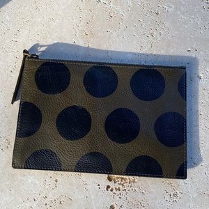 Madewell Polka Dot Leather Zip Clutch